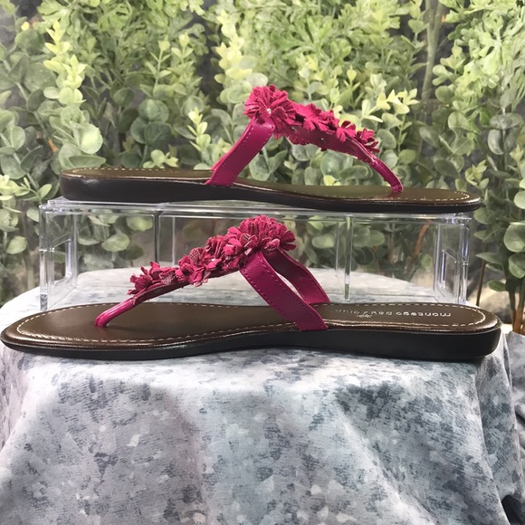 Montego Bay🌴Club Fuchsia Flower Thong Sandals Women’s 8 ☀️VGUC☀️ - Picture 4 of 9